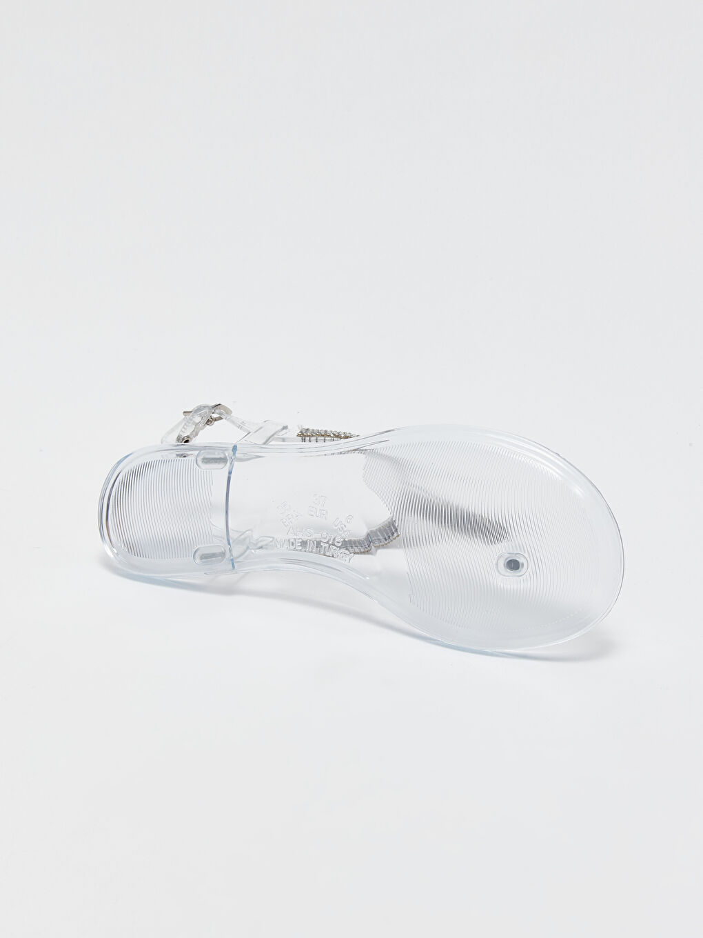 Renksiz Şeffaf Taşlı Kadın Sandalet-3