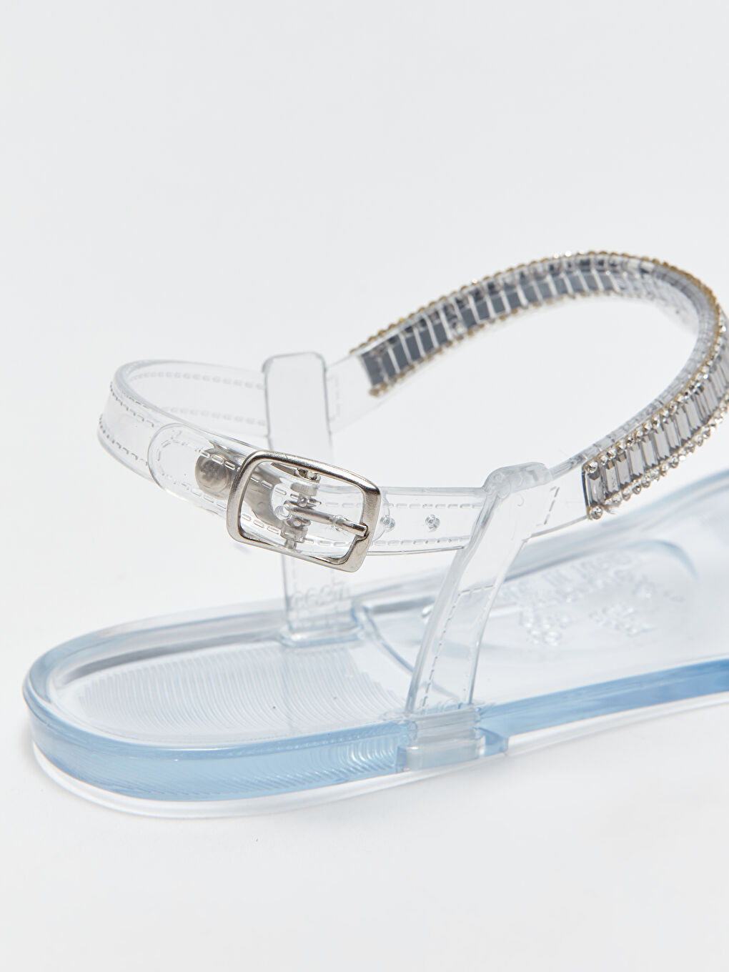 Renksiz Şeffaf Taşlı Kadın Sandalet-4