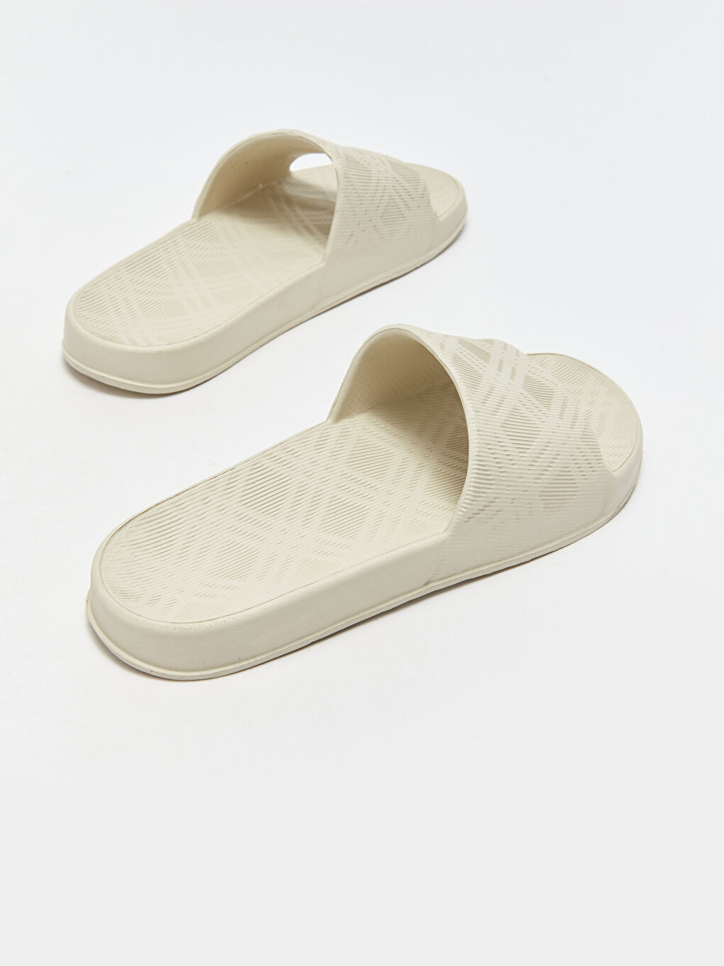 Bej Desenli Tek Bantlı Kadın Terlik-4