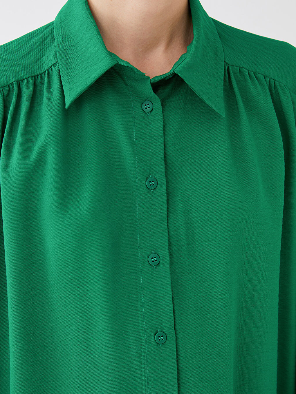 Plain Long Sleeve Oversize Women's Shirt Tunic-4