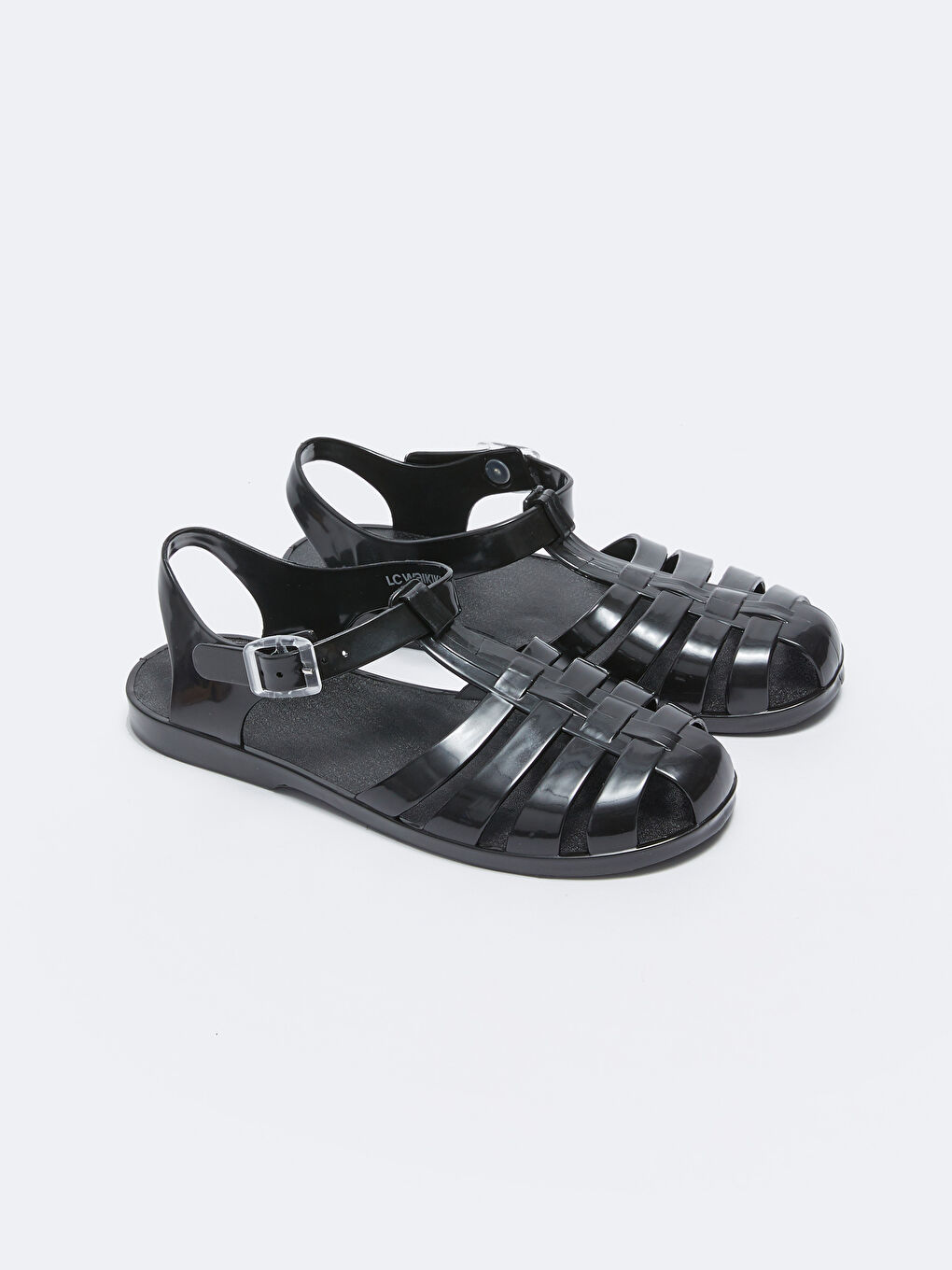 Siyah Bant Detaylı Tokalı Kadın Sandalet