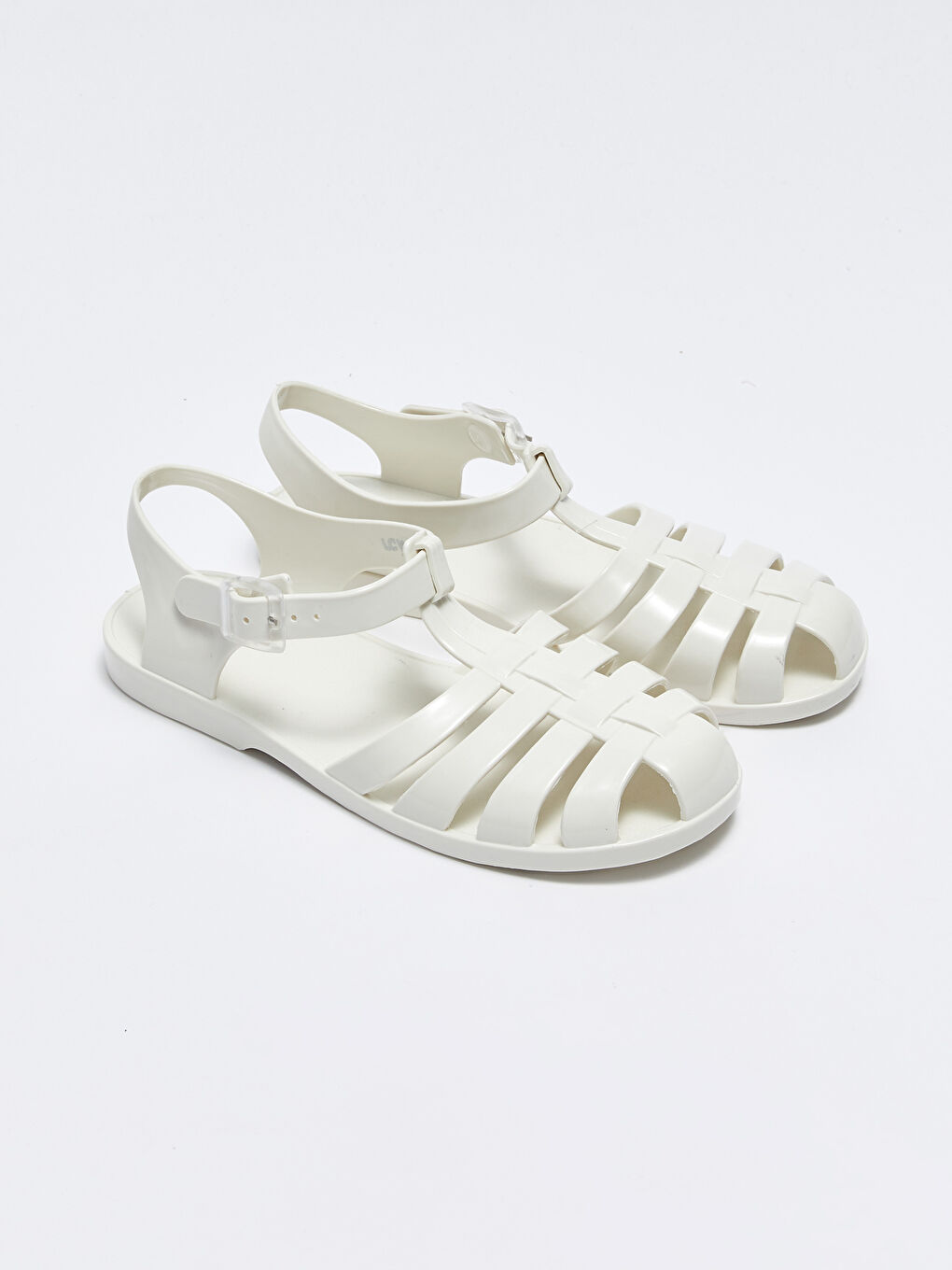 Bej Bant Detaylı Tokalı Kadın Sandalet