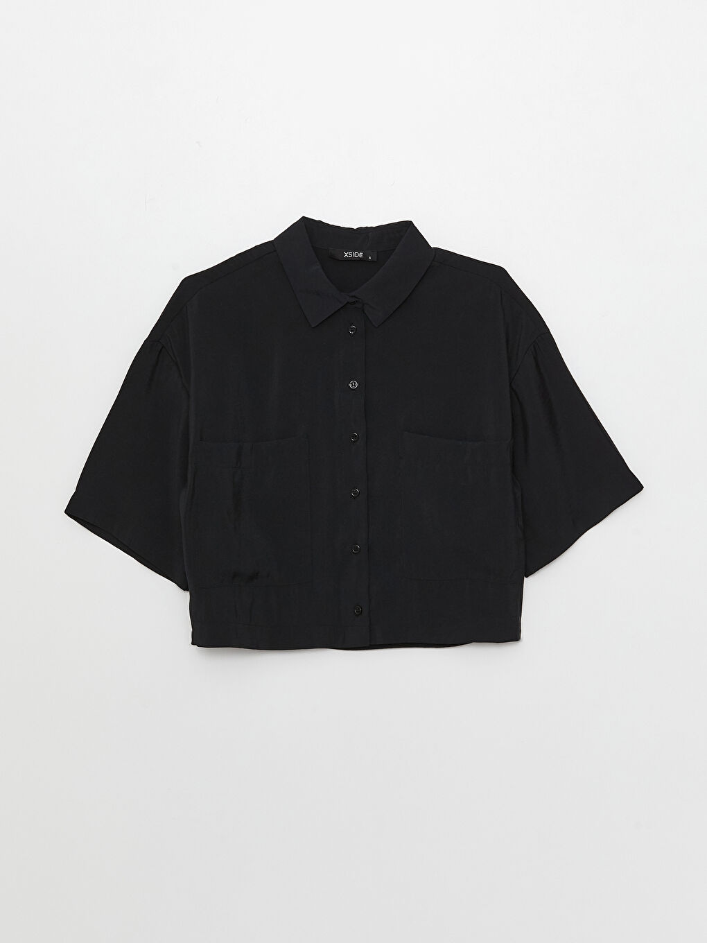 XSIDE Pocket Detailed Short Sleeve Women's Crop Shirt -S3FK29Z8-CVL