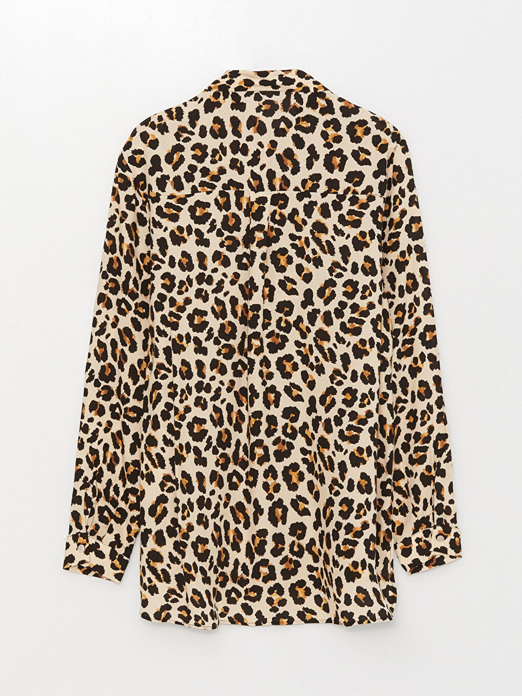 Kahverengi Desenli Uzun Kollu Kadın Gömlek-6