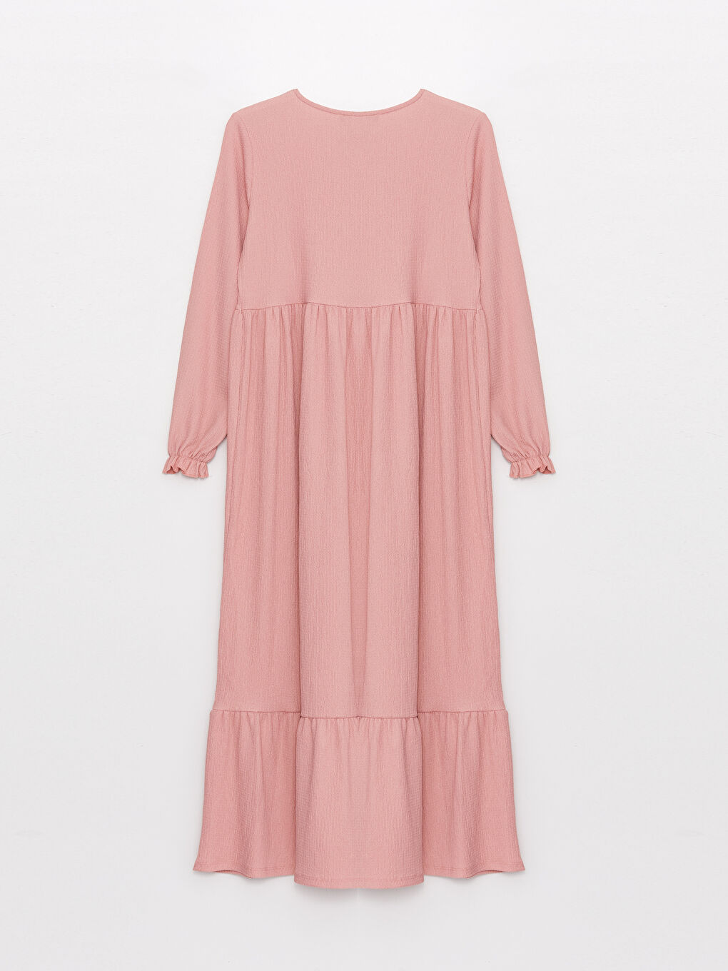 Robe de maternité unie à manches longues avec col lavallière-1