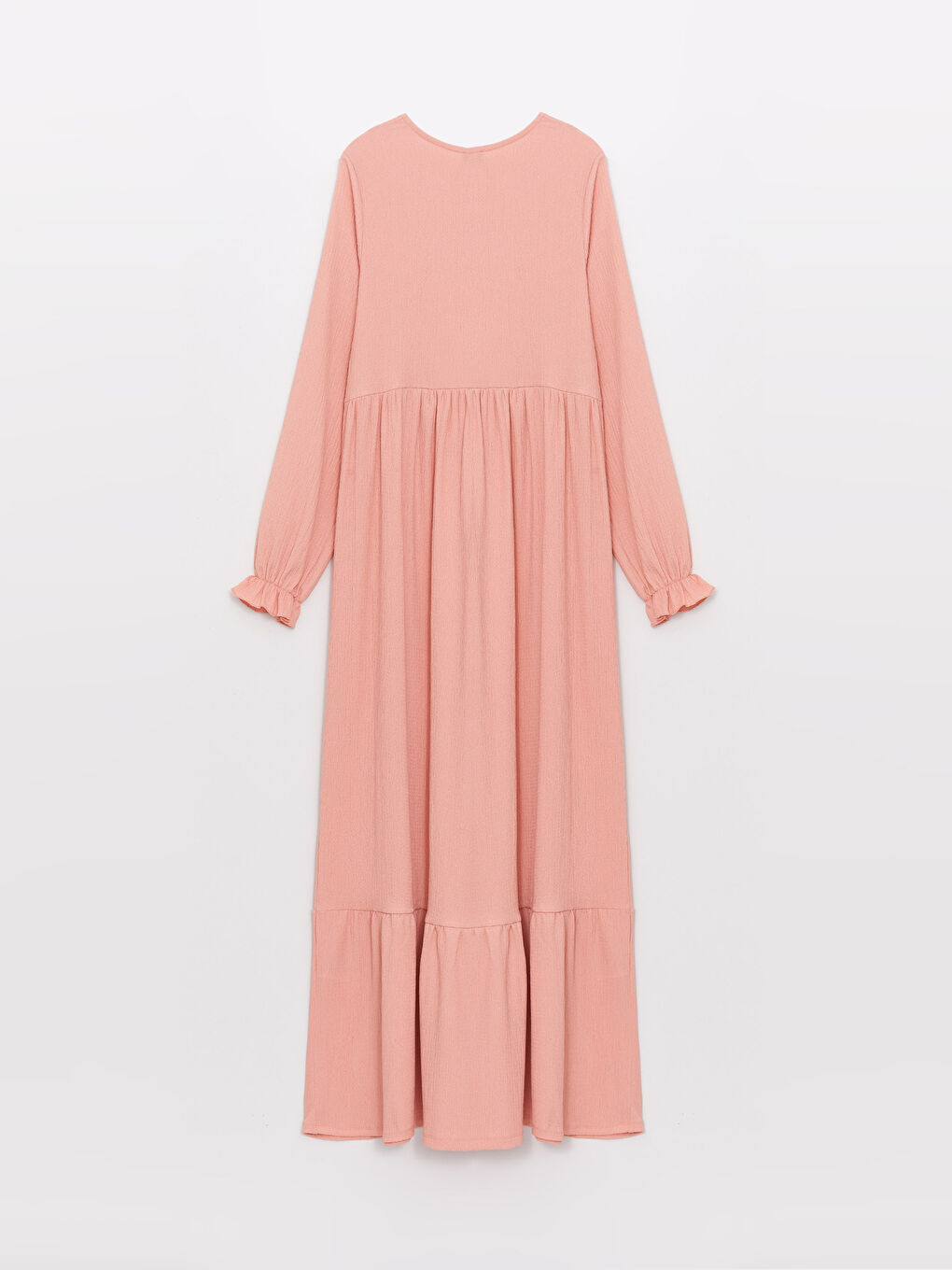 فستان حمل كم طويل سادة بياقة مربوطة-6