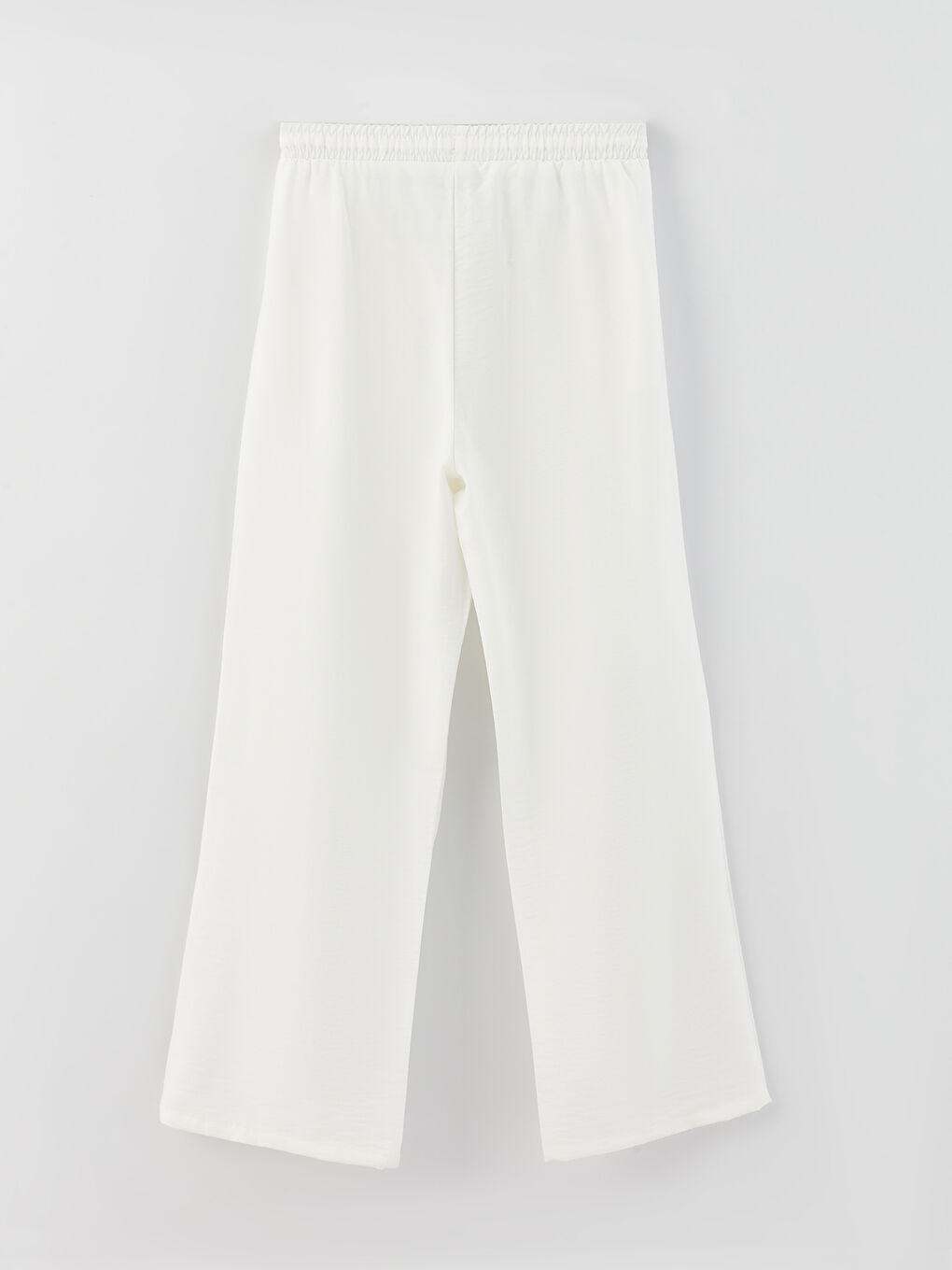 Ekru Beli Lastikli Düz Geniş Paça Hamile Pantolon-6