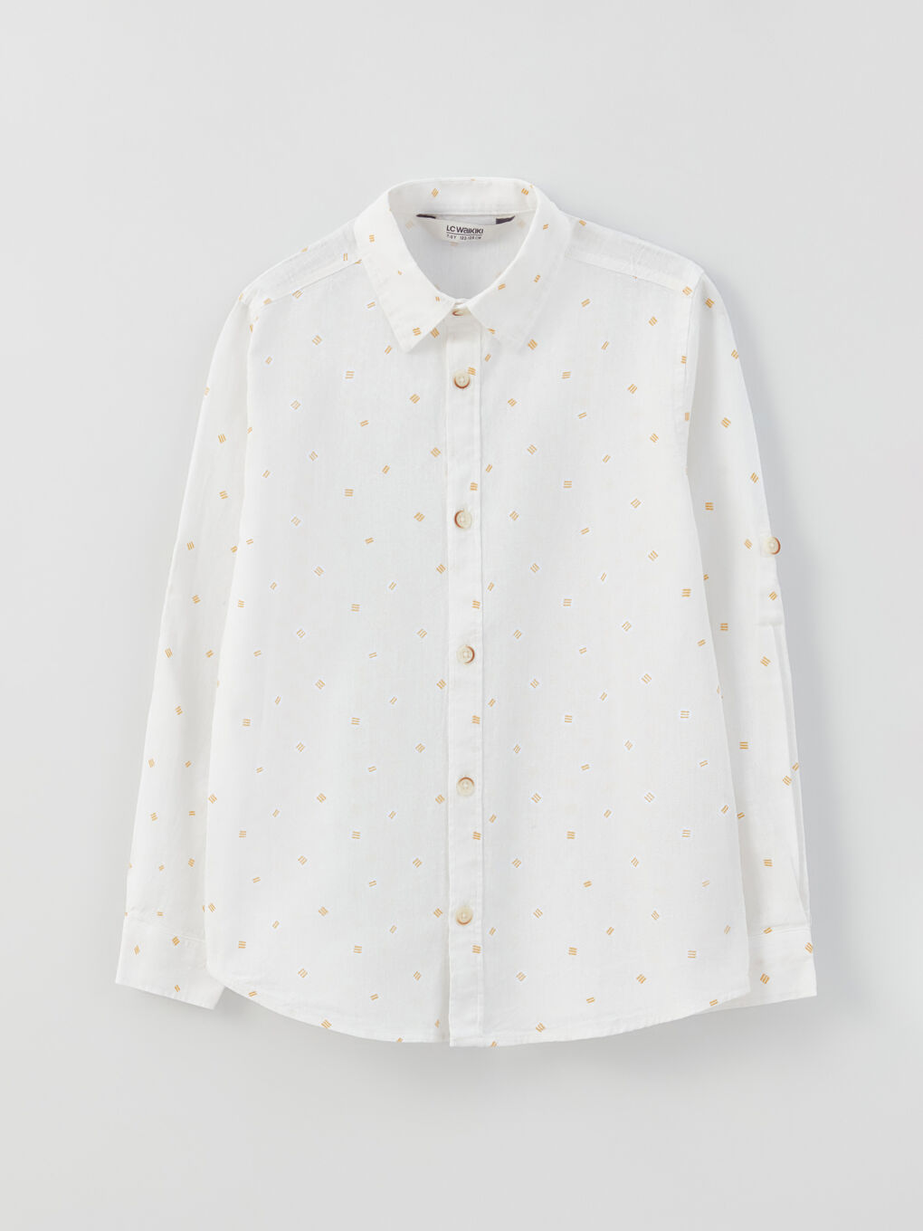Patterned Linen Blend Boys' Shirt -S3FK42Z4-LU7