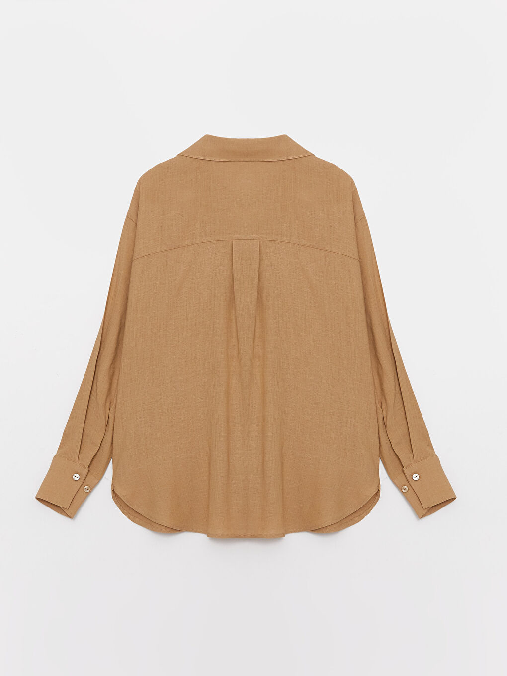 Plain Long Sleeve Linen Blend Maternity Shirt -S3FK51Z8-V50