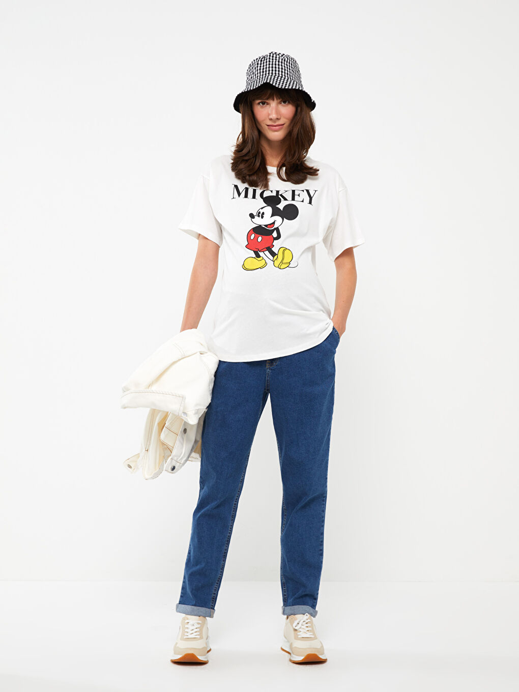 İndigo Beli Lastikli Harem Fit Hamile Jean Pantolon