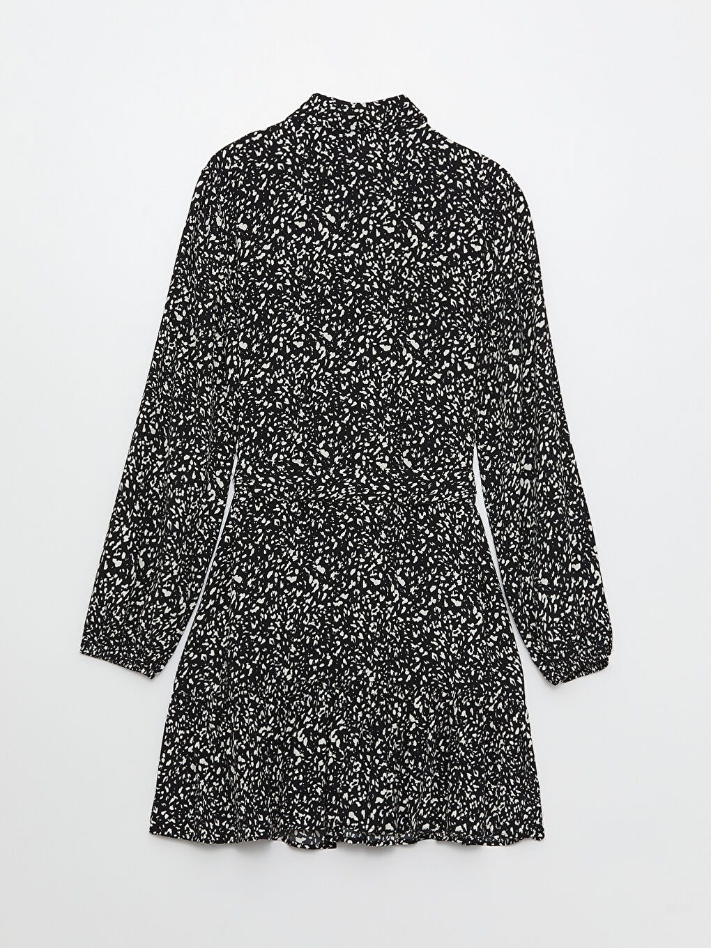 Patterned Long Sleeve Women's Shirt Dress-6