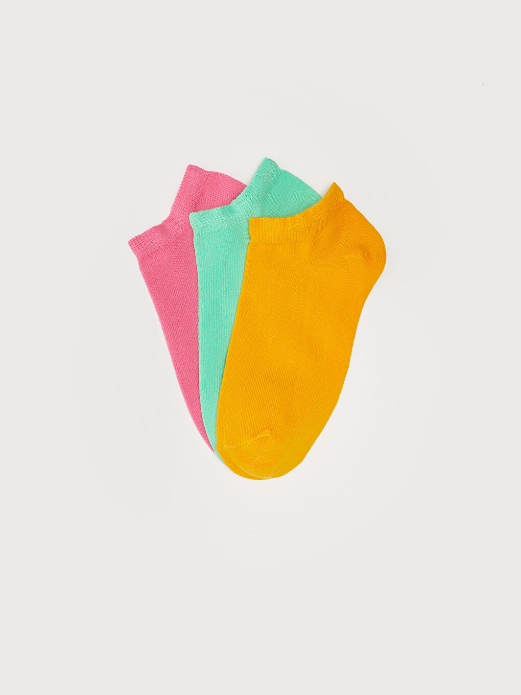 Yeşil Kadın Düz Patik Çorap 3'lü-1