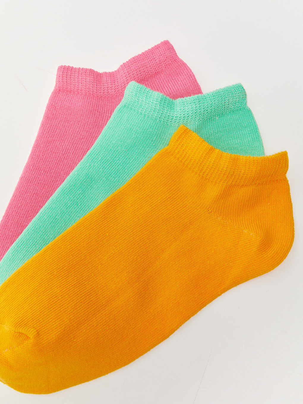 Yeşil Kadın Düz Patik Çorap 3'lü-2