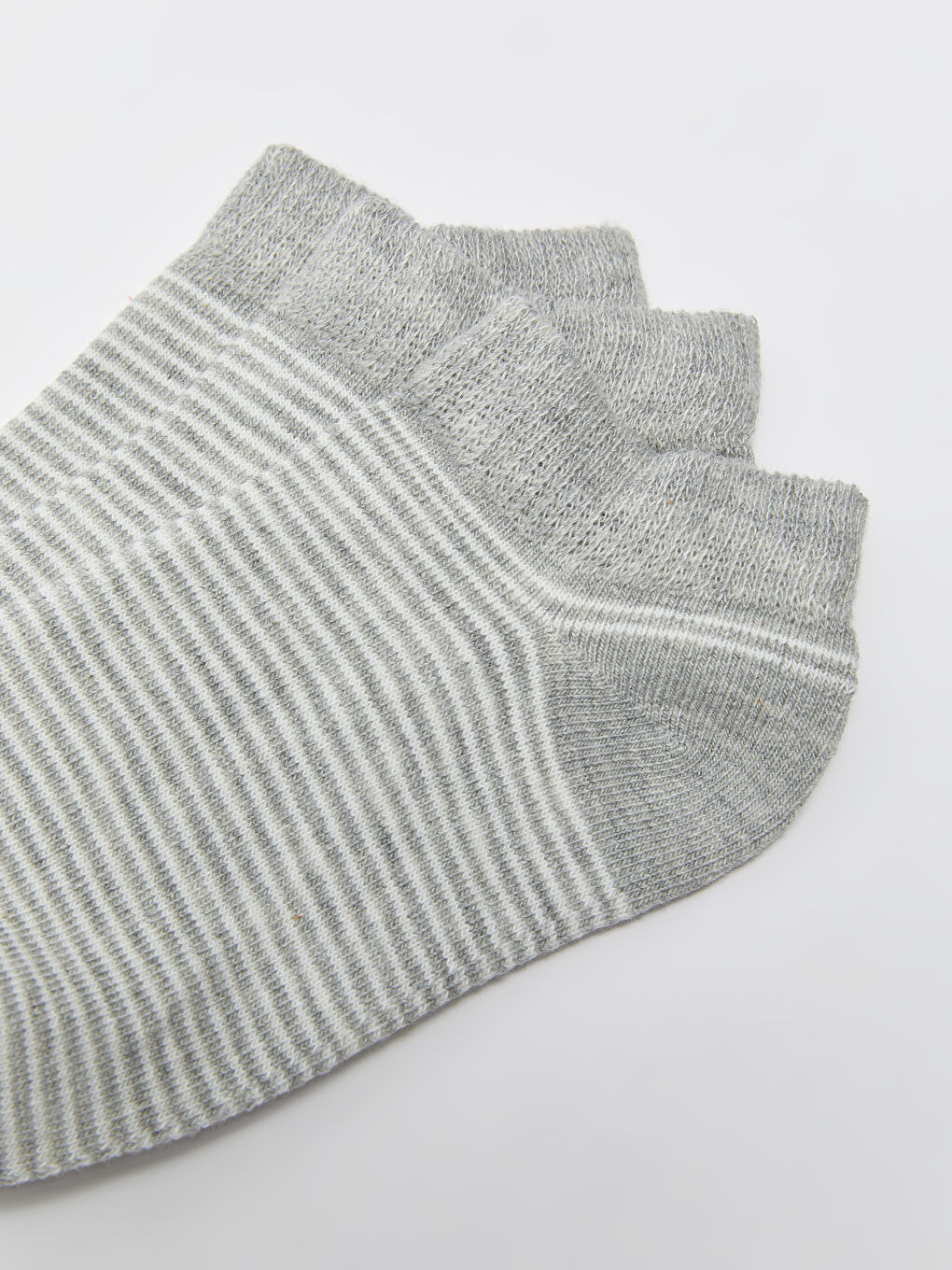 Gri Çizgili Erkek Çocuk Patik Çorap 3'lü-2