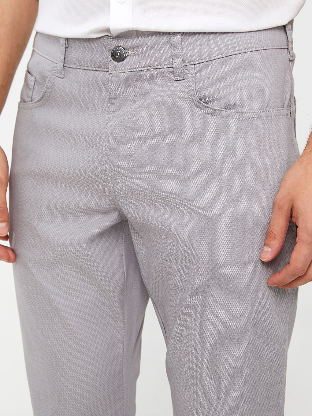 بنطلون قماش دوبي بقصة عادية للرجال-4