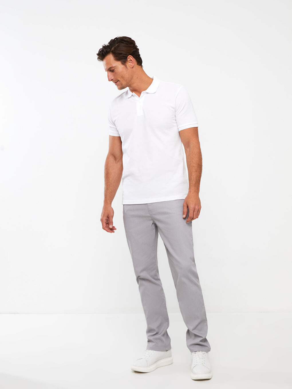 بنطلون قماش دوبي بقصة عادية للرجال-1