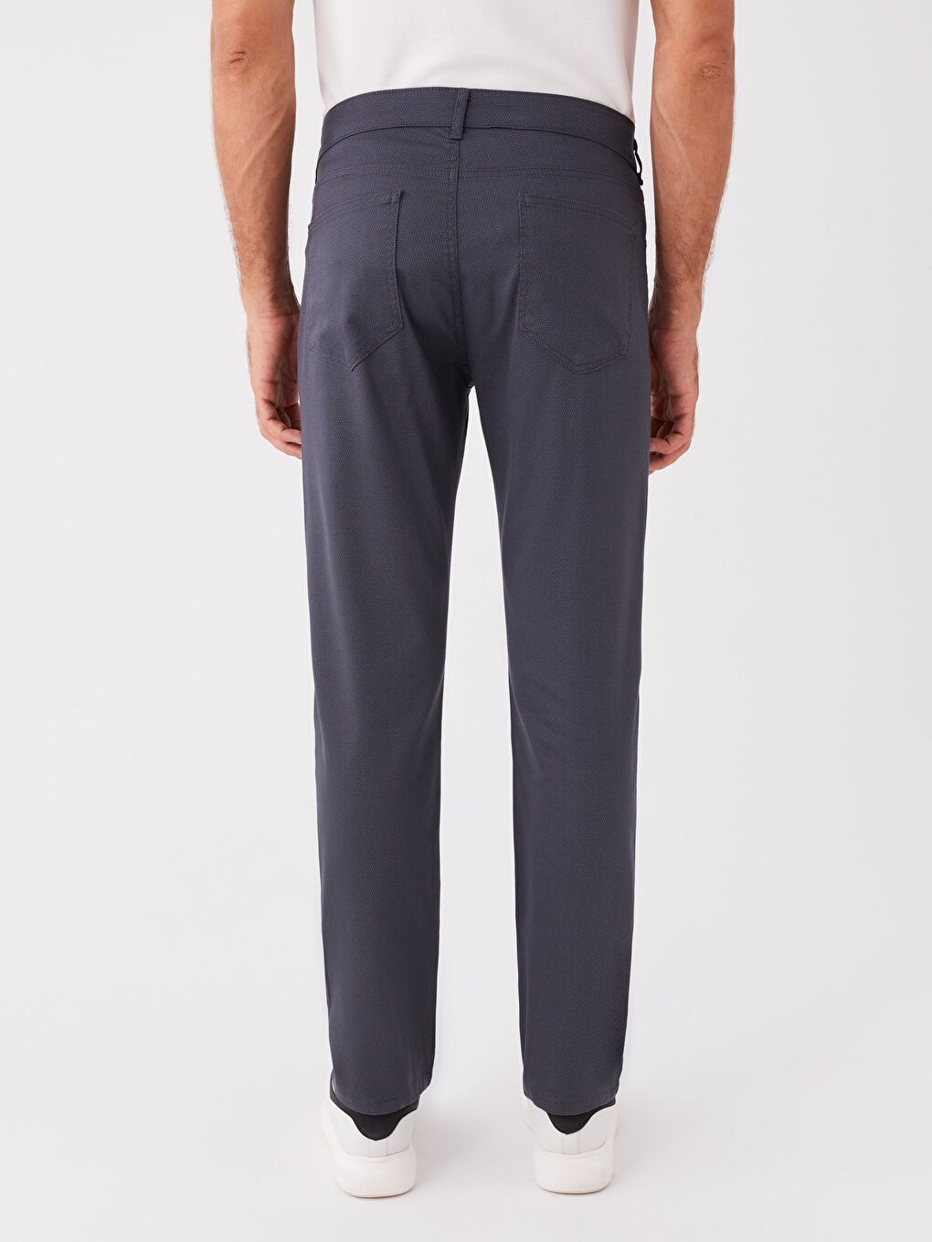 Lacivert Standart Kalıp Armürlü Erkek Pantolon-3