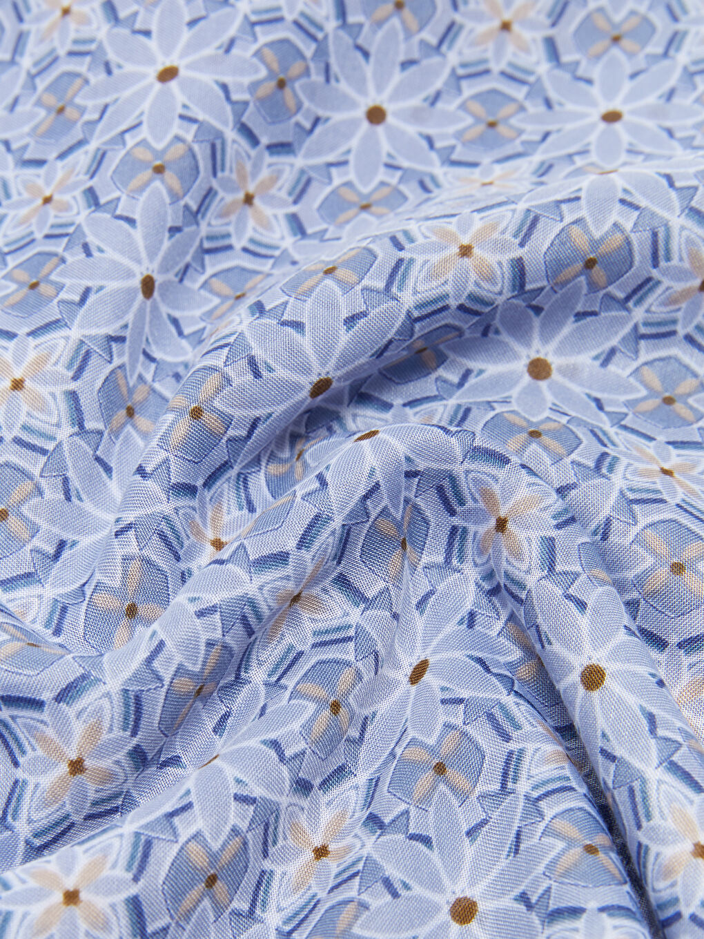 Mavi Desenli Kadın Şal-4