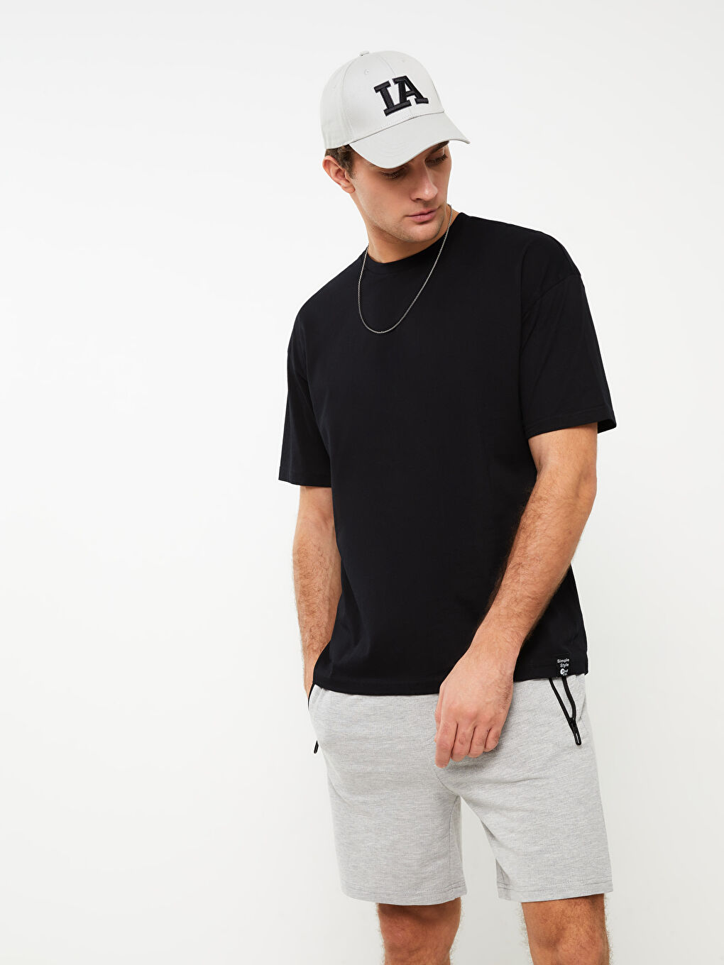 Slim Fit Elasticated Waist Men's Shorts-1