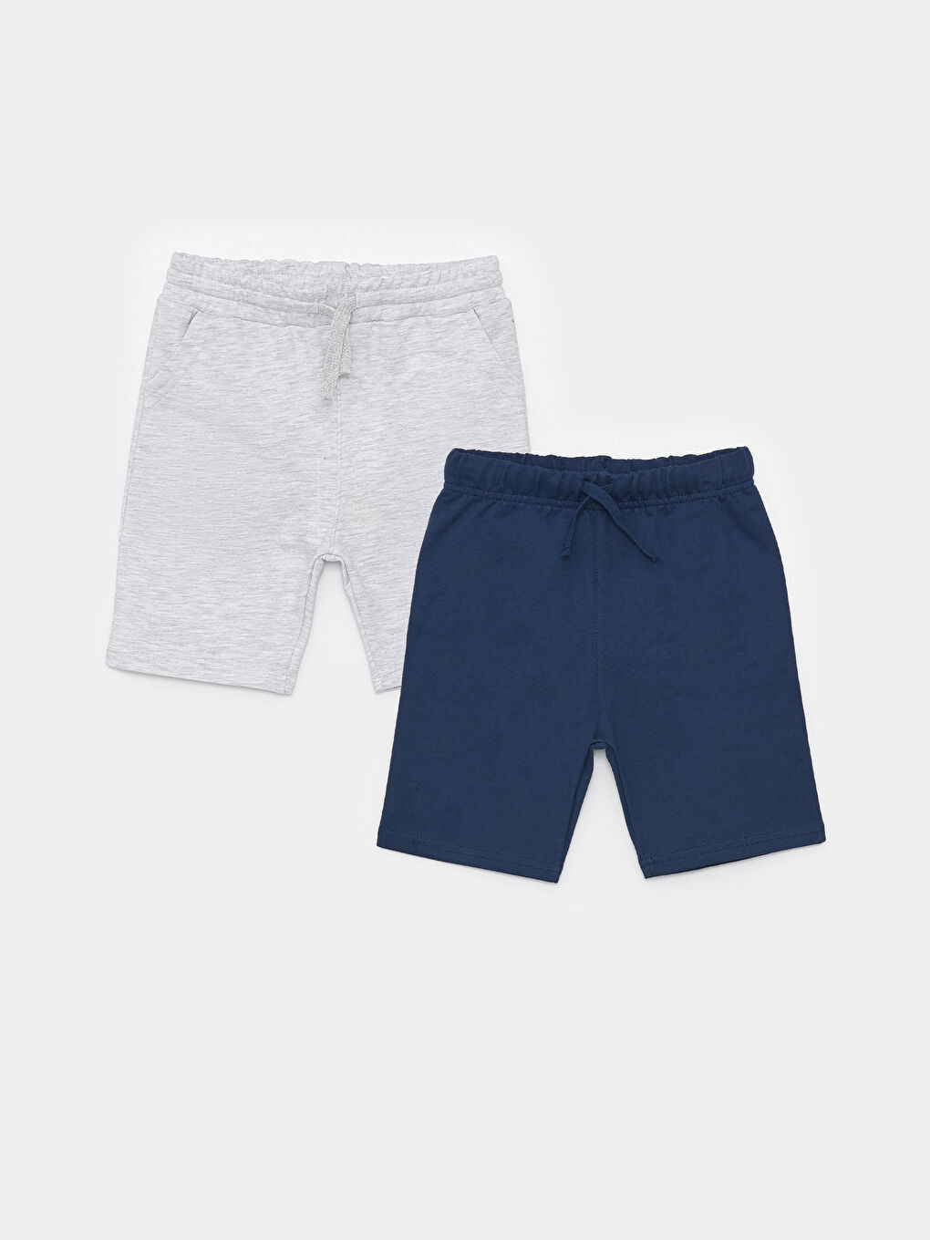Gri Beli Lastikli Basic Erkek Bebek Şort 2'li