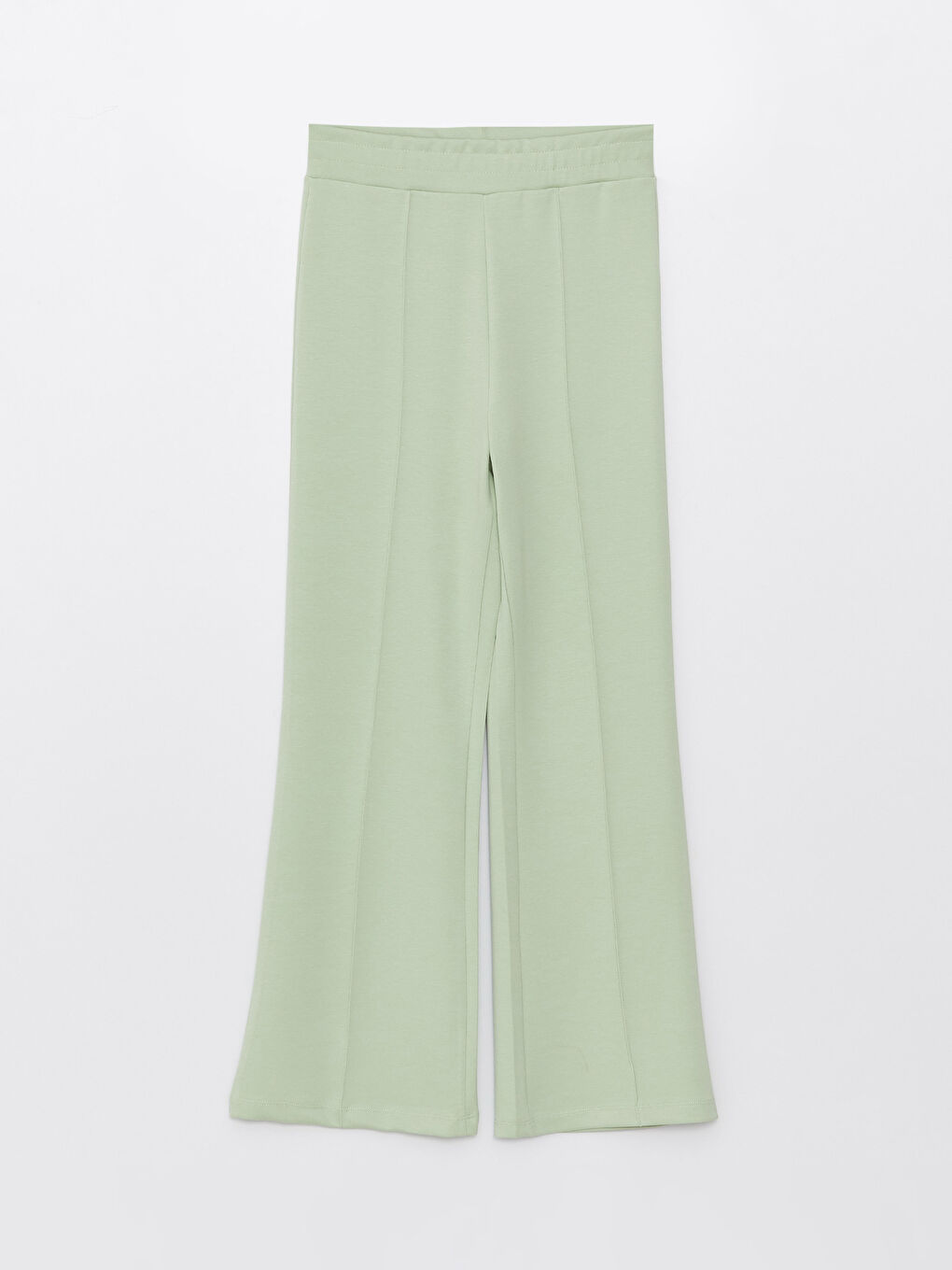 Elastic Waist Straight Stitch Detail Women's Trousers-5