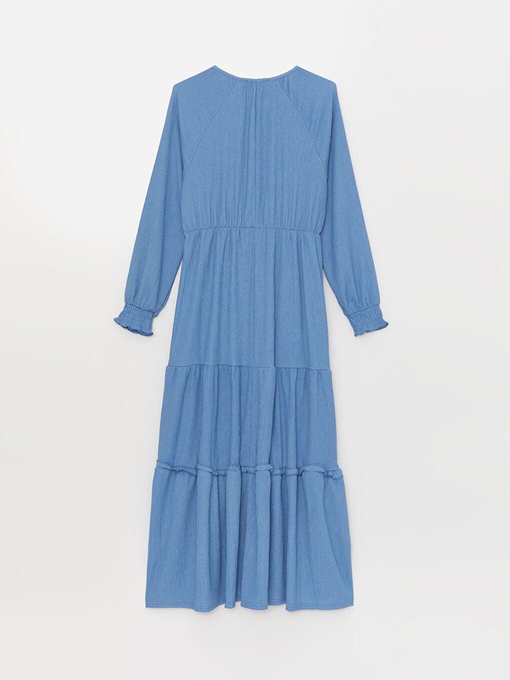 Tie Neck Plain Long Sleeve Maternity Dress-10