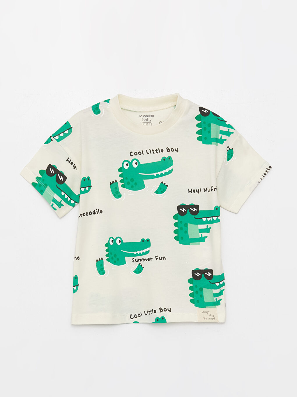 Crew Neck Short Sleeve Printed Baby Boys' T-Shirt-3