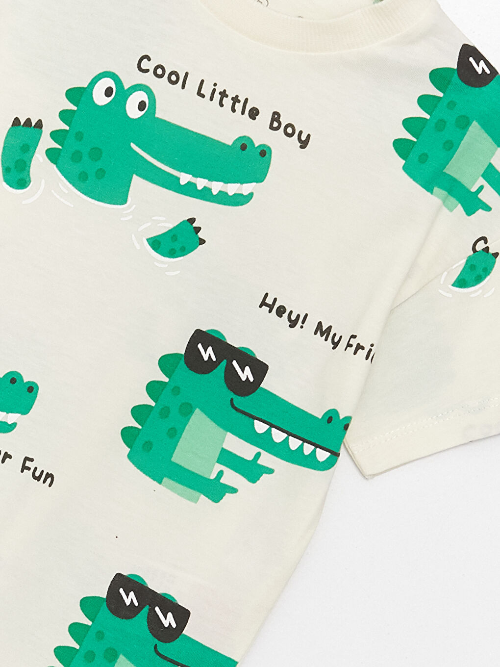Crew Neck Short Sleeve Printed Baby Boys' T-Shirt-5