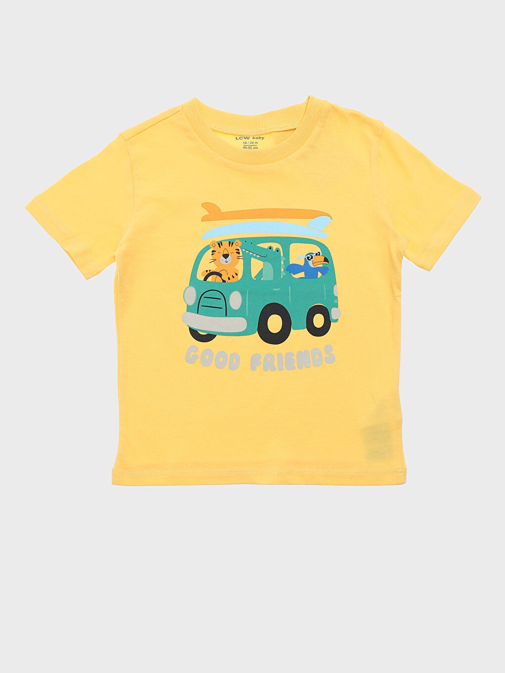 Crew Neck Short Sleeve Printed Baby Boys' T-Shirt