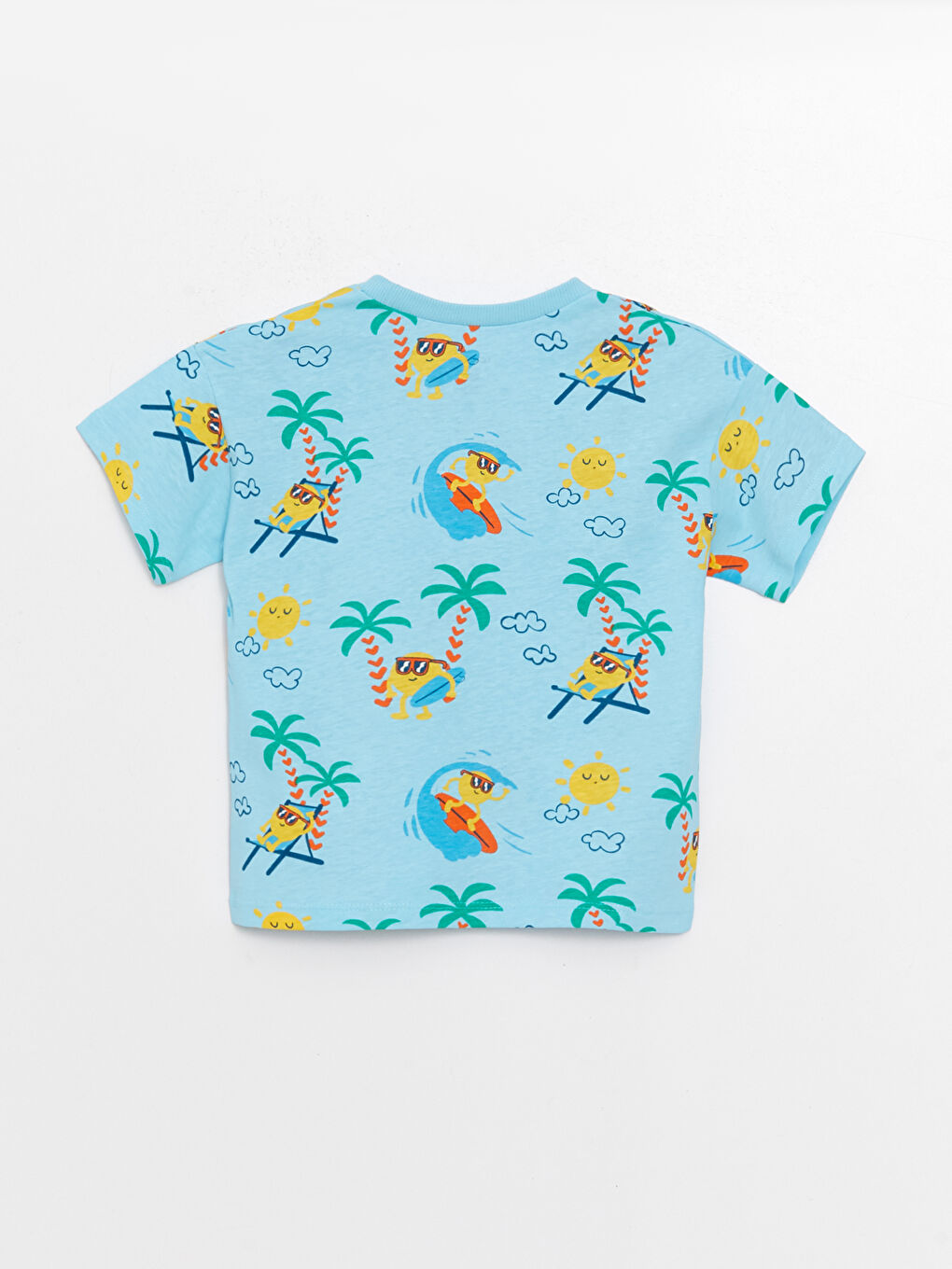 Mavi Bisiklet Yaka Baskılı Erkek Bebek Tişört-1