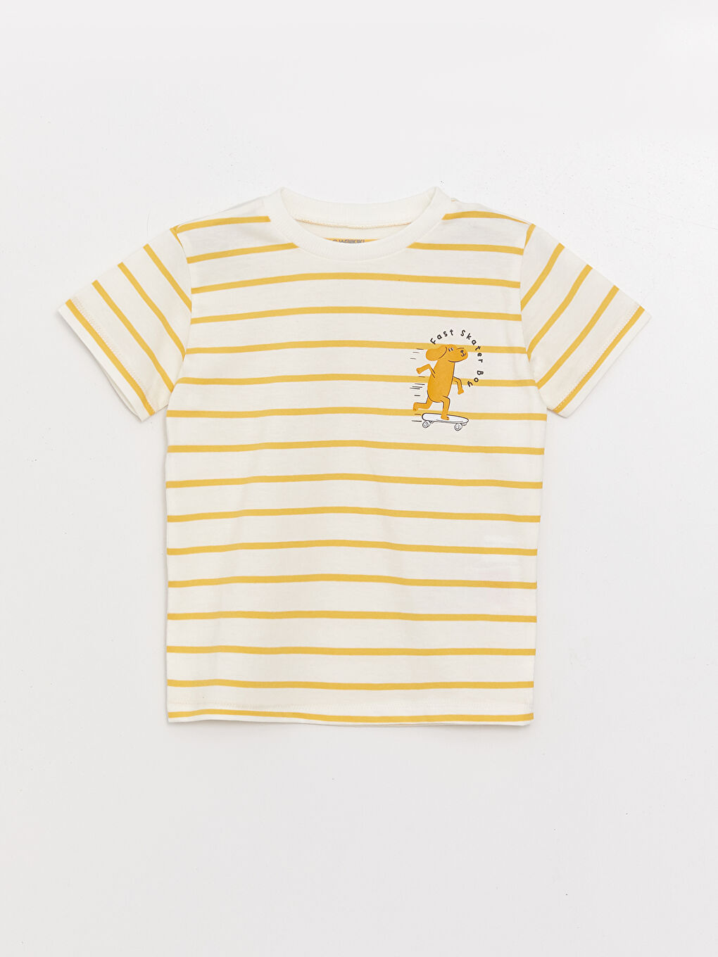 Футболка для малышей мальчиков в полоску с короткими рукавами и круглым вырезом-3