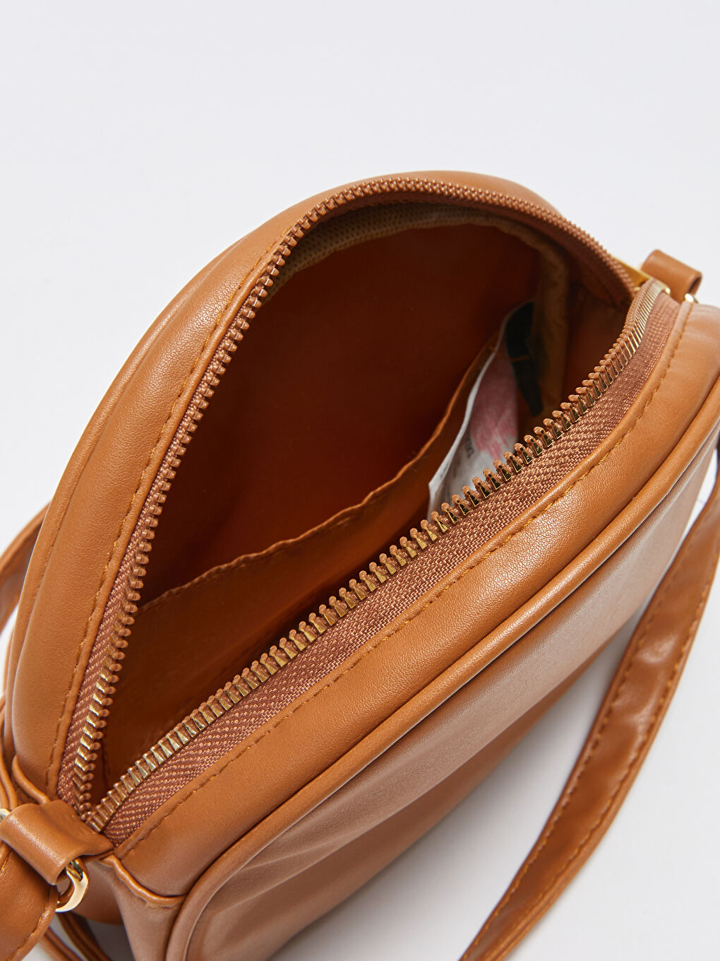 Kahverengi Deri Görünümlü Kadın Çapraz Çanta-4