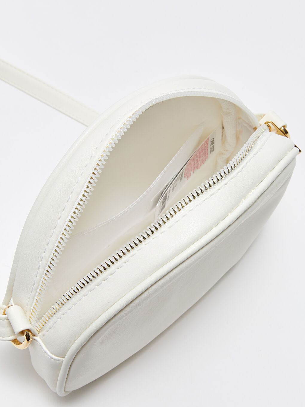 Beyaz Deri Görünümlü Kadın Çapraz Çanta-4