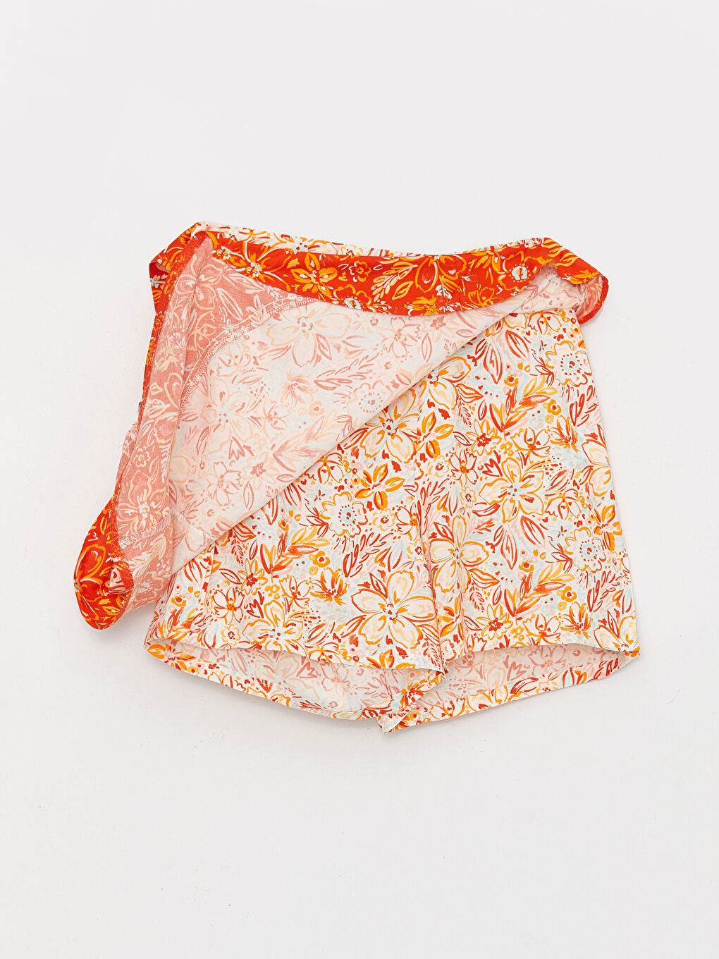 Fustă Scurtă cu Model și Talie Elastică pentru Fete-1