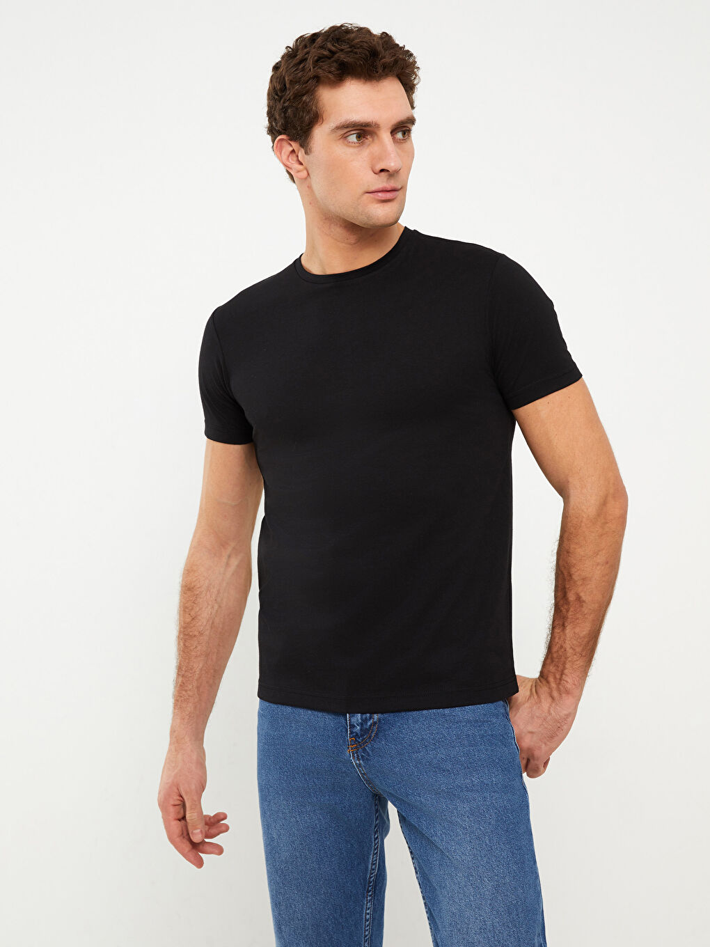 LCWAIKIKI Basic T-shirt pour Hommes en Jersey à Col Rond -S3FL94Z8-CVL