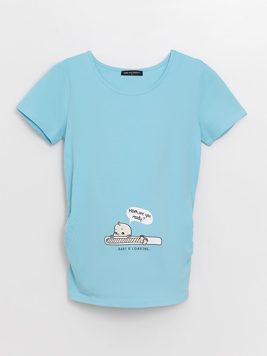 Crew Neck Printed Short Sleeve Maternity T-shirt -S3FM13Z8-G7N