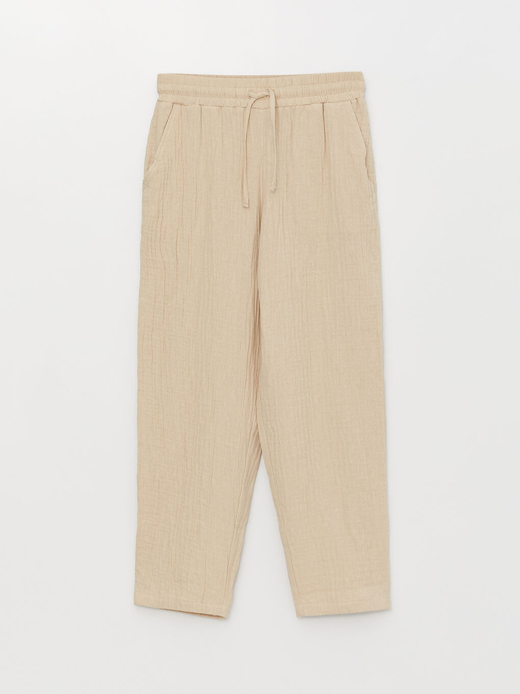 Elasticated Waist Loose Fit Muslin Women's Trousers-5