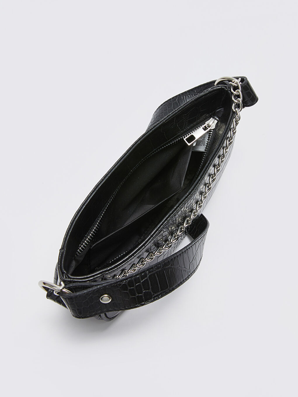Сумка-багет Женская С Узором Под Крокодиловую Кожу-4