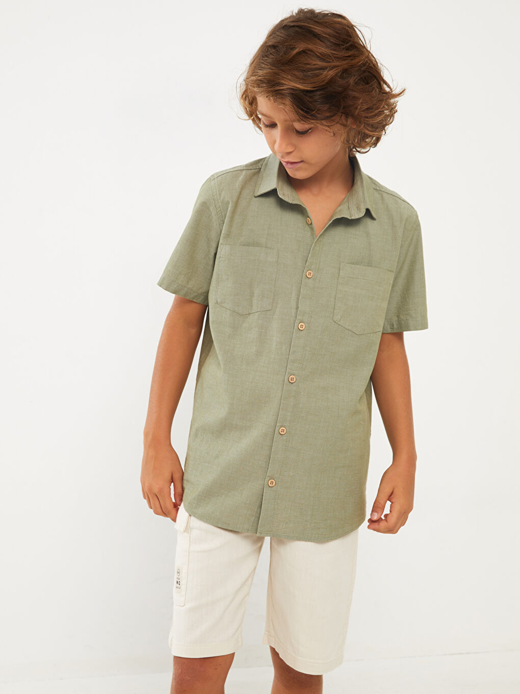 Ұлдарға арналған қысқа жеңді негізгі жейде-1