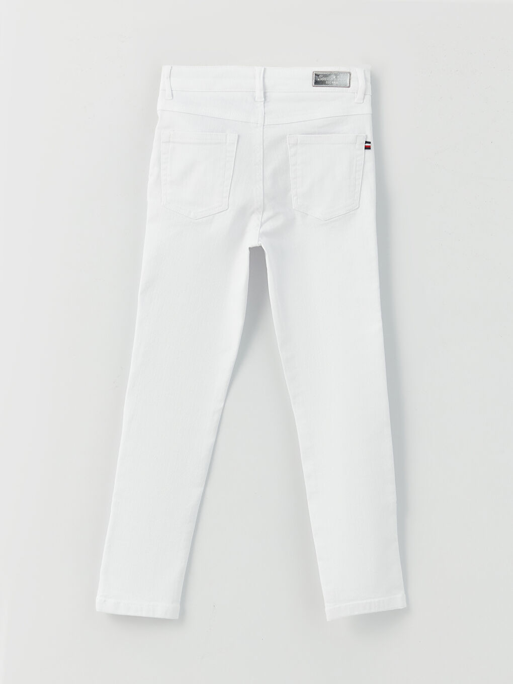 Beyaz Slim Fit Kız Çocuk Jean Pantolon-1