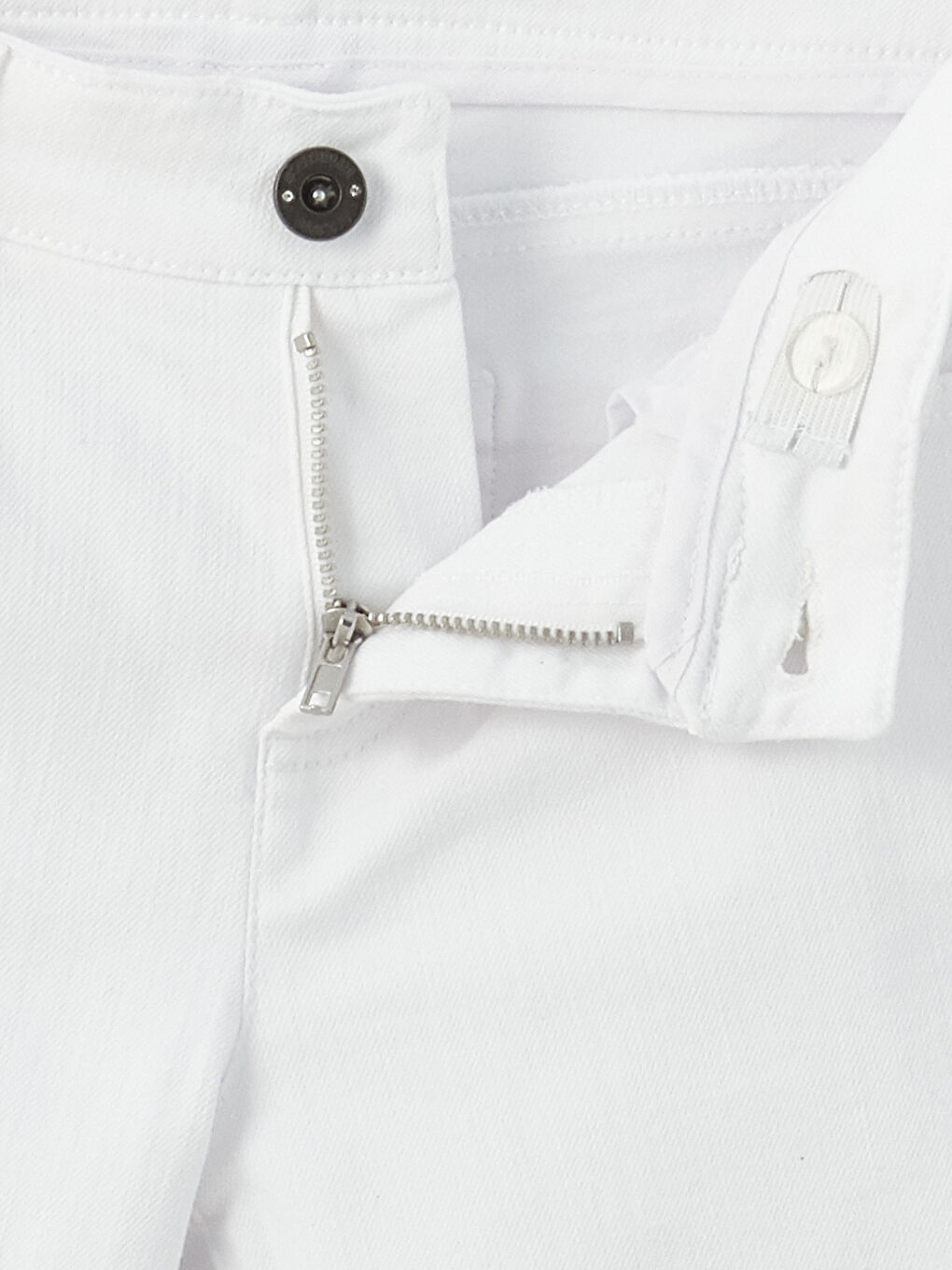 Beyaz Slim Fit Kız Çocuk Jean Pantolon-2