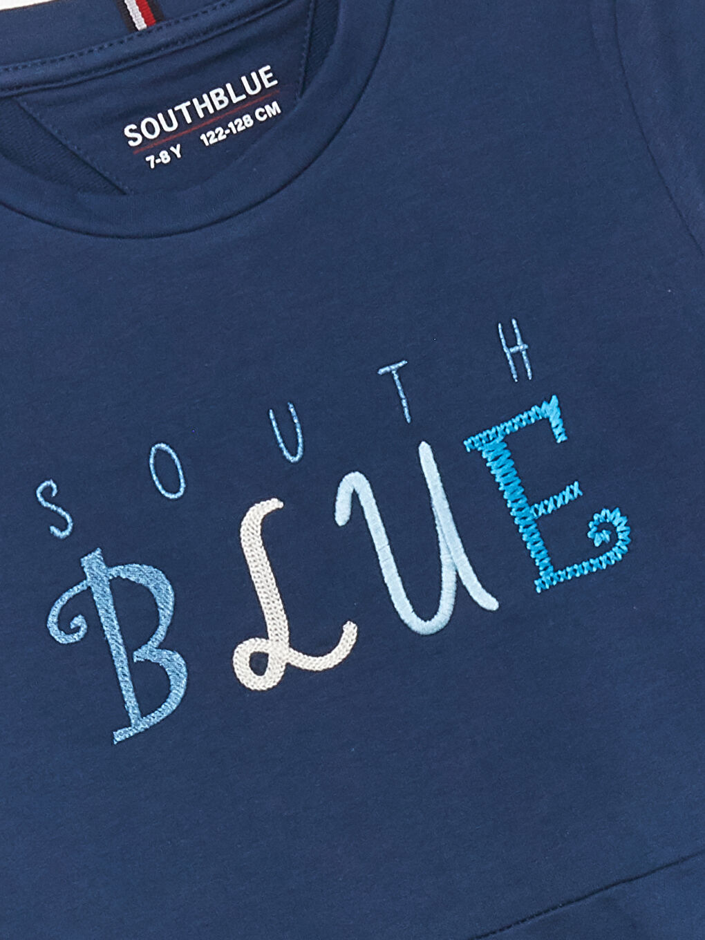 İndigo Bisiklet Yaka Baskılı Kısa Kollu Kız Çocuk Elbise-2