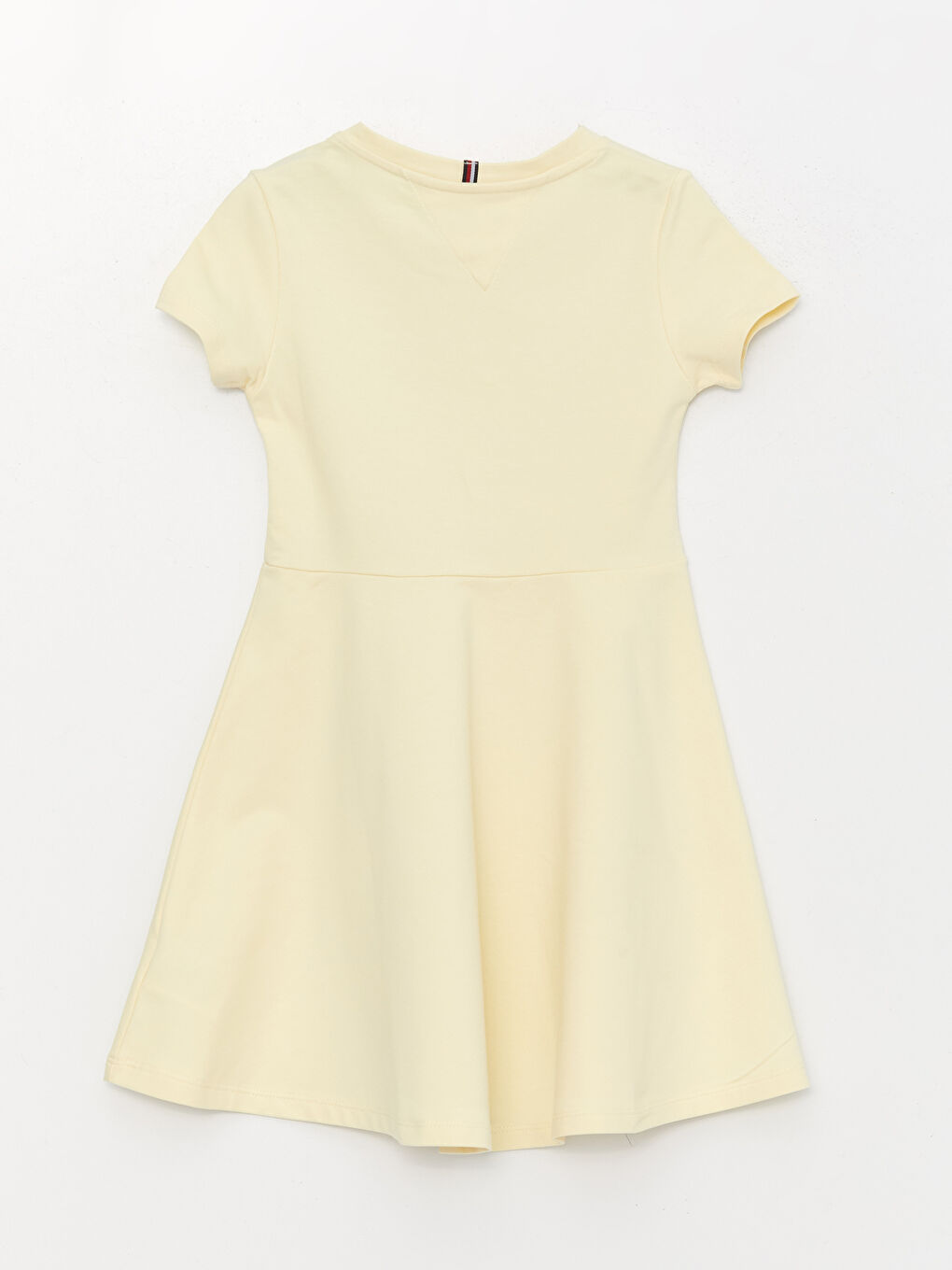 Sarı Bisiklet Yaka Baskılı Kısa Kollu Kız Çocuk Elbise-1