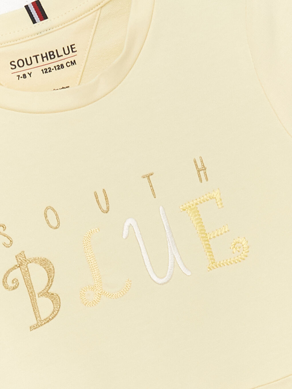 Sarı Bisiklet Yaka Baskılı Kısa Kollu Kız Çocuk Elbise-2