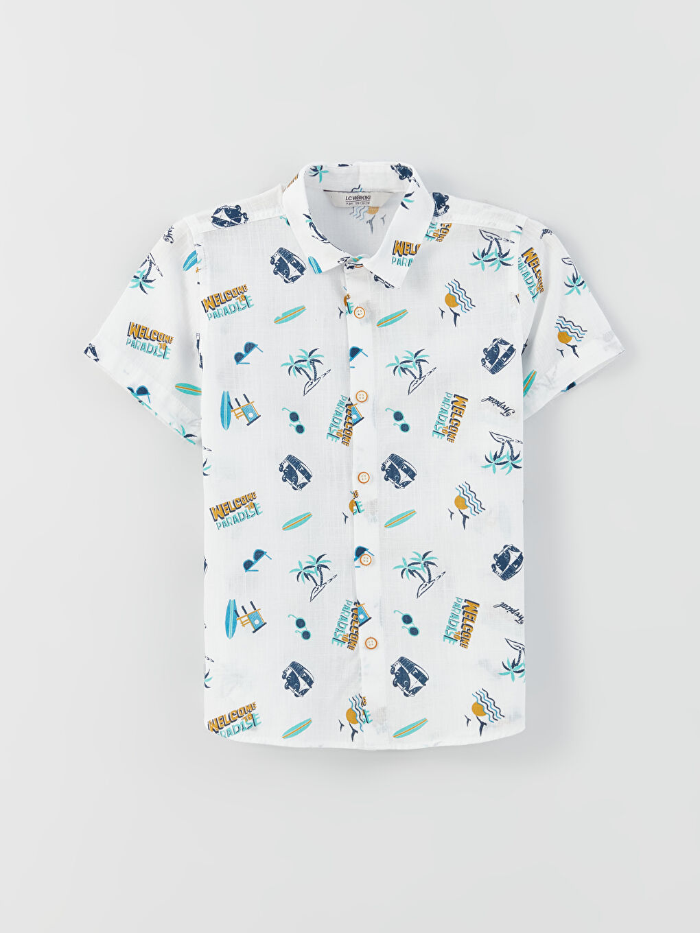 Patterned Short Sleeve Boys' Shirt -S3FM92Z4-LRR