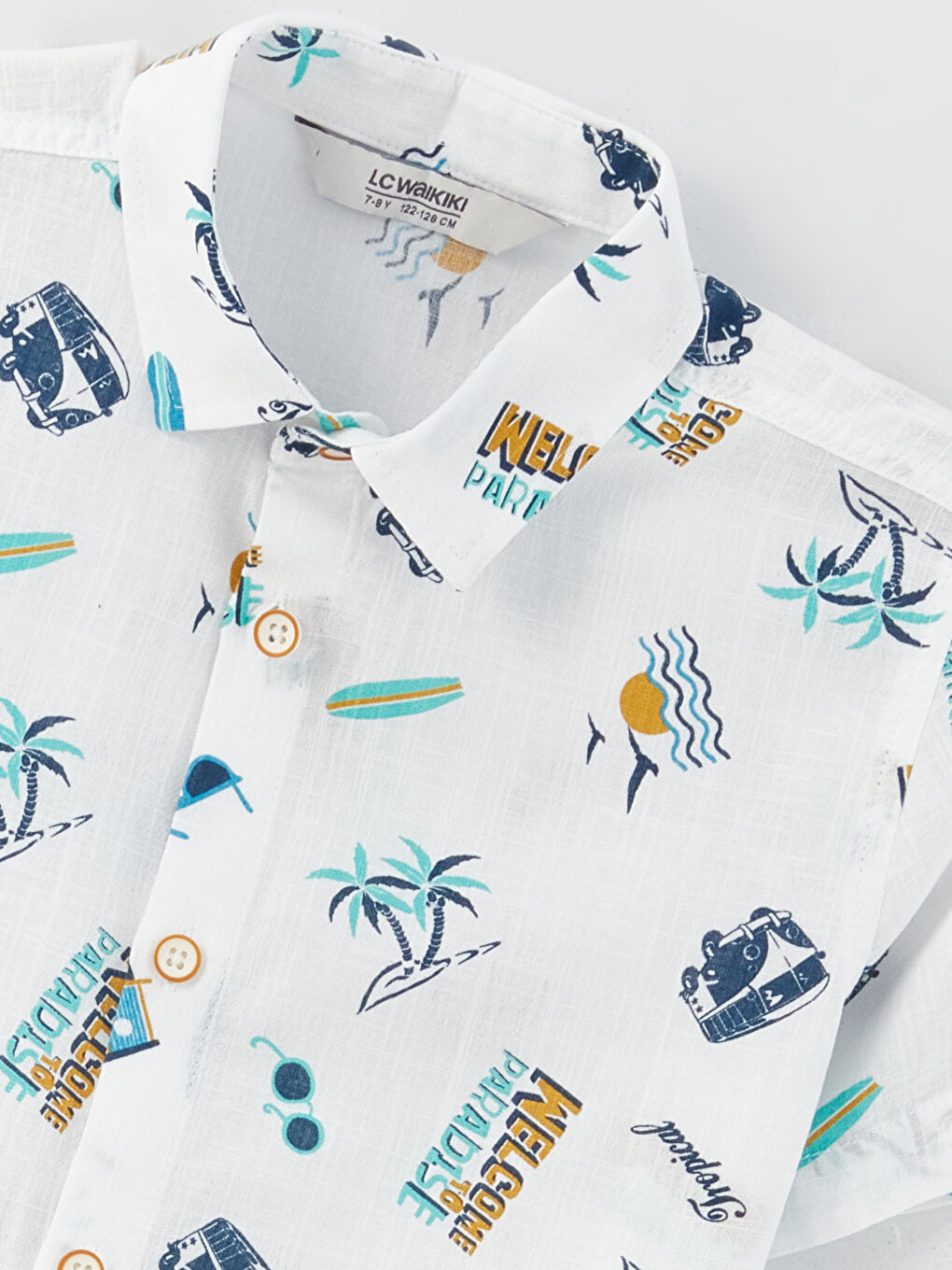 Patterned Short Sleeve Boys' Shirt -S3FM92Z4-LRR
