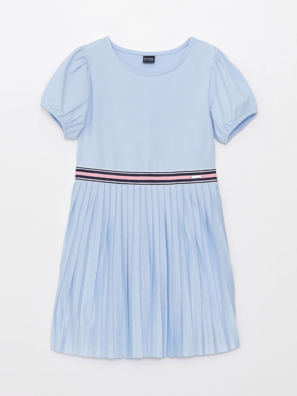 Платье с круглым вырезом и коротким рукавом для девочек