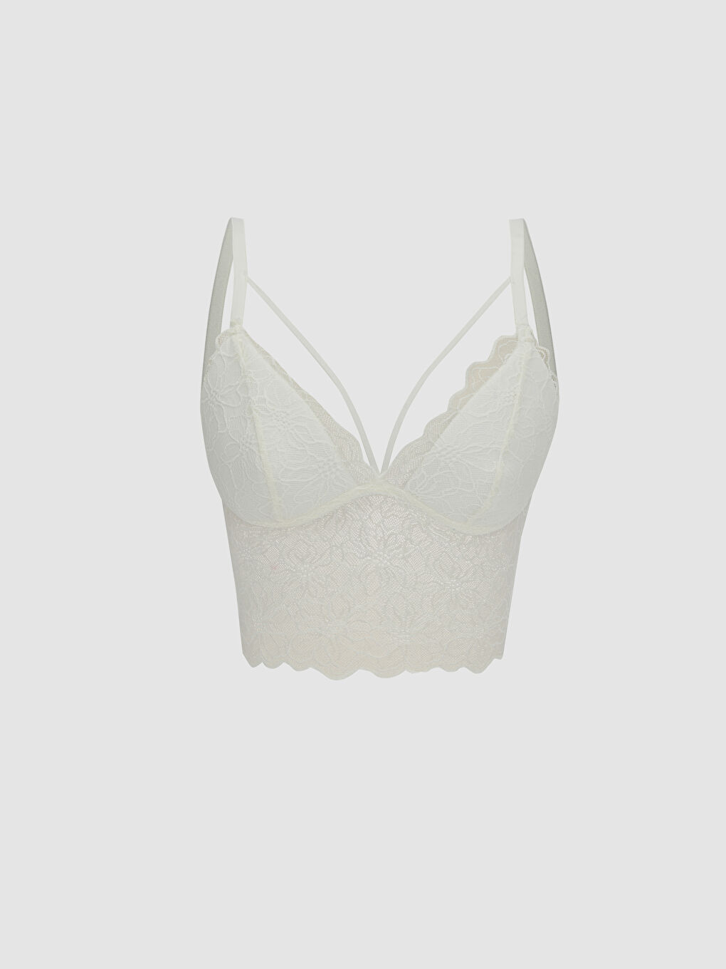 LCW DREAM Ekru Balensiz Dolgusuz Dantelli Bralet