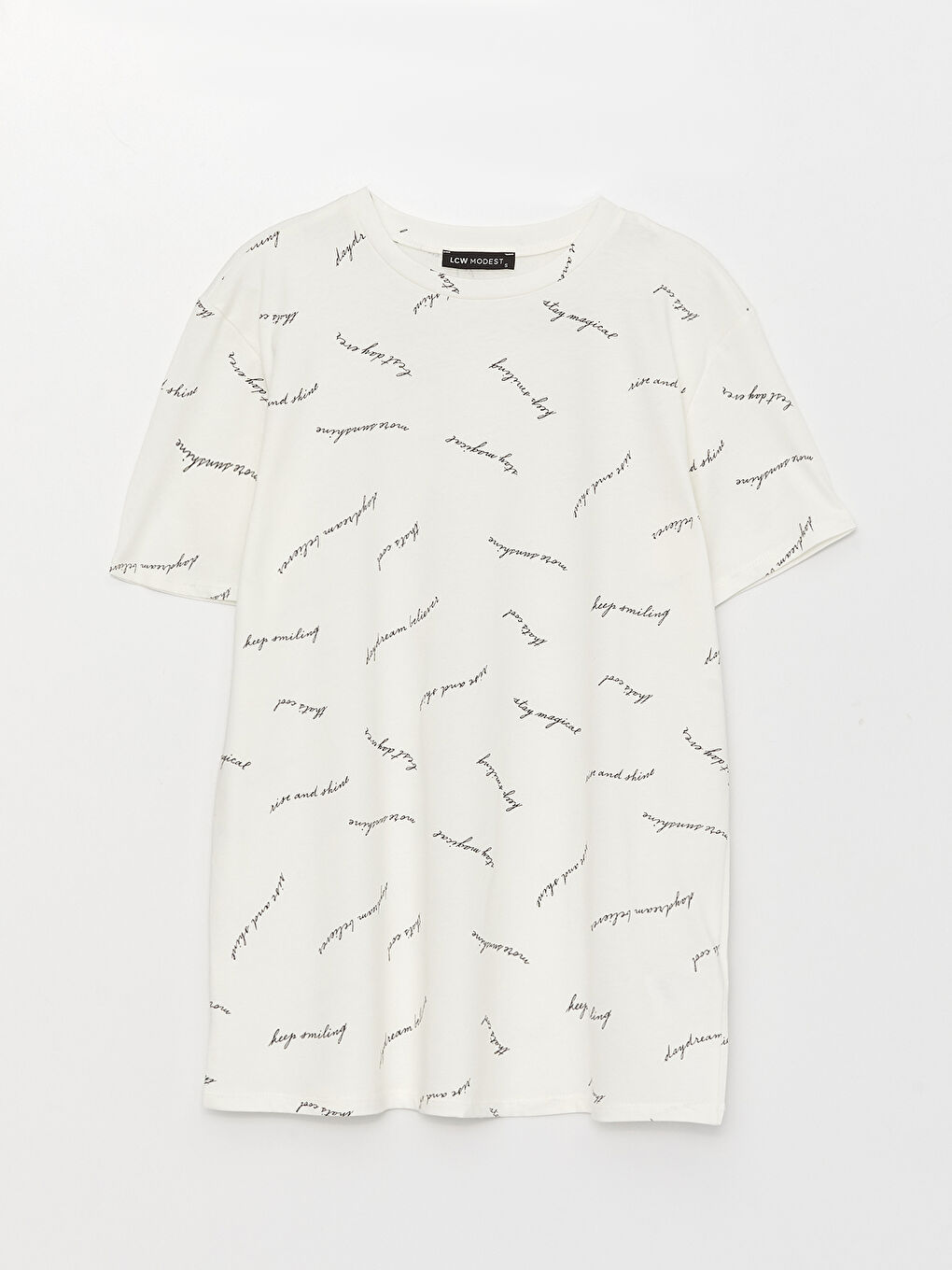 Crew Neck Printed Short Sleeve Women's T-Shirt-5