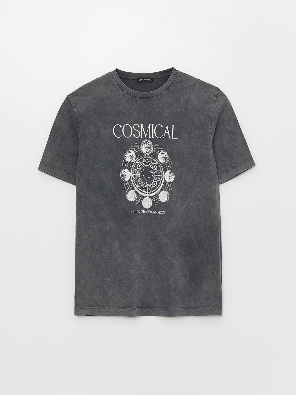 Crew Neck Printed Short Sleeve Oversize Women's Tunic-5